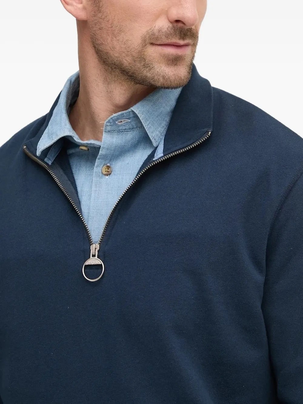 Barbour half-zip cotton sweatshirt - Blauw