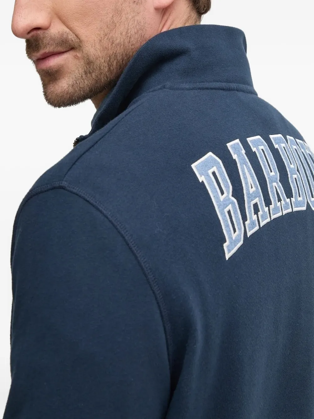 Barbour Katoenen sweater met halve rits Blauw