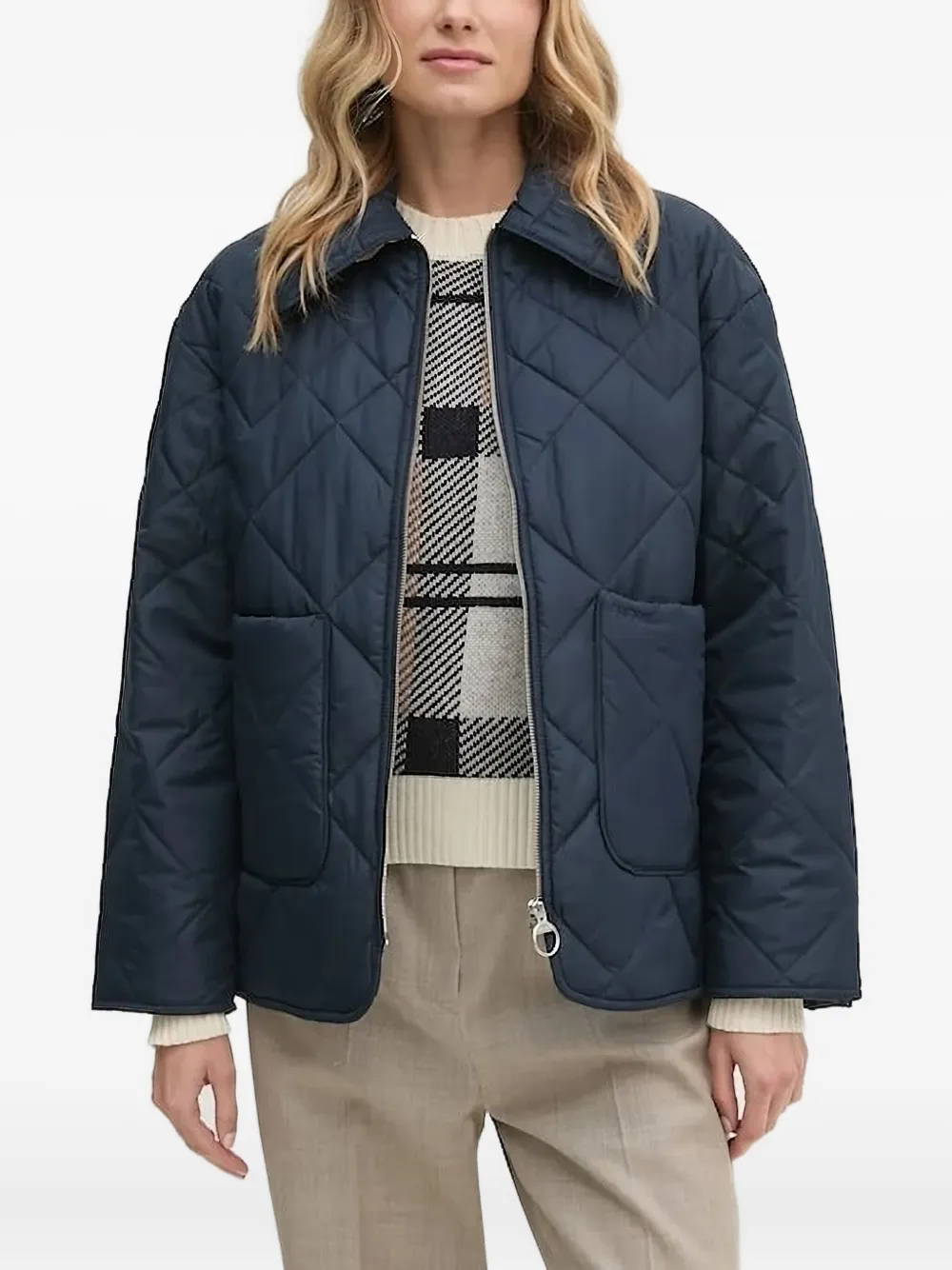 Barbour diamond-quilted puffer jacket | Blue | Image 1