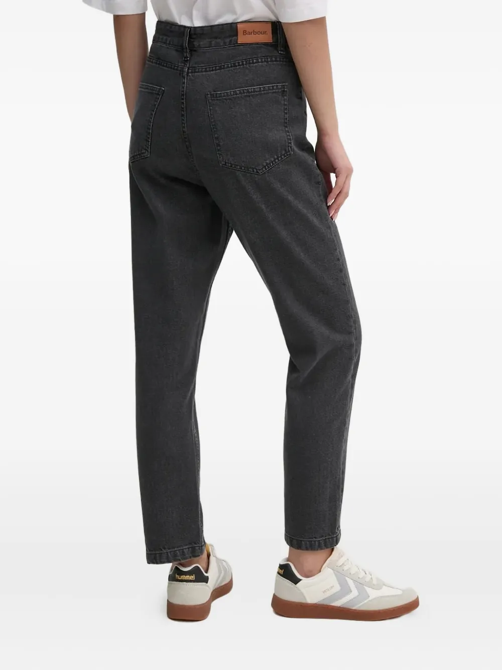 Barbour logo-patch straight-leg jeans - Zwart