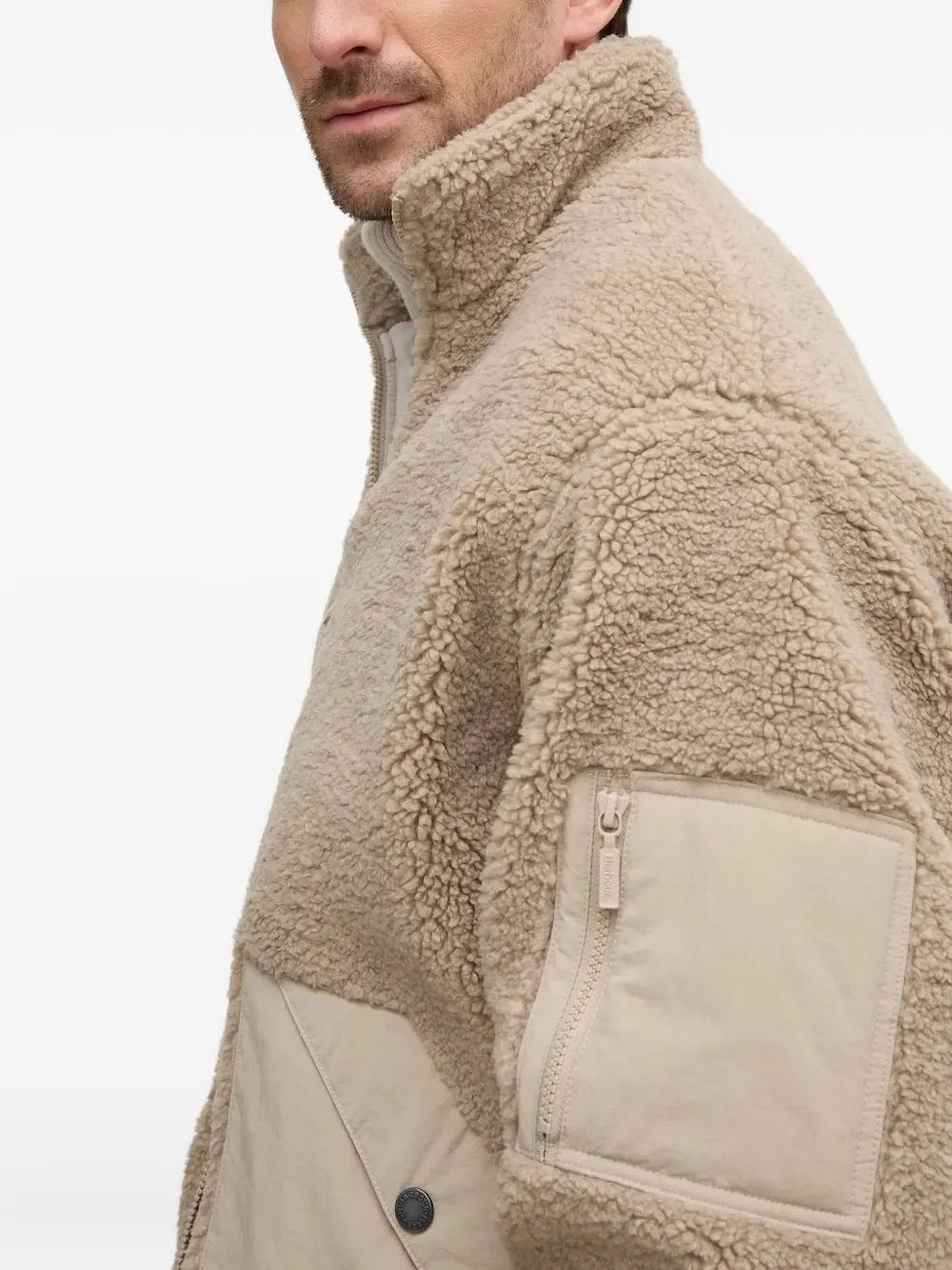 Barbour zip-up fleece jacket Beige