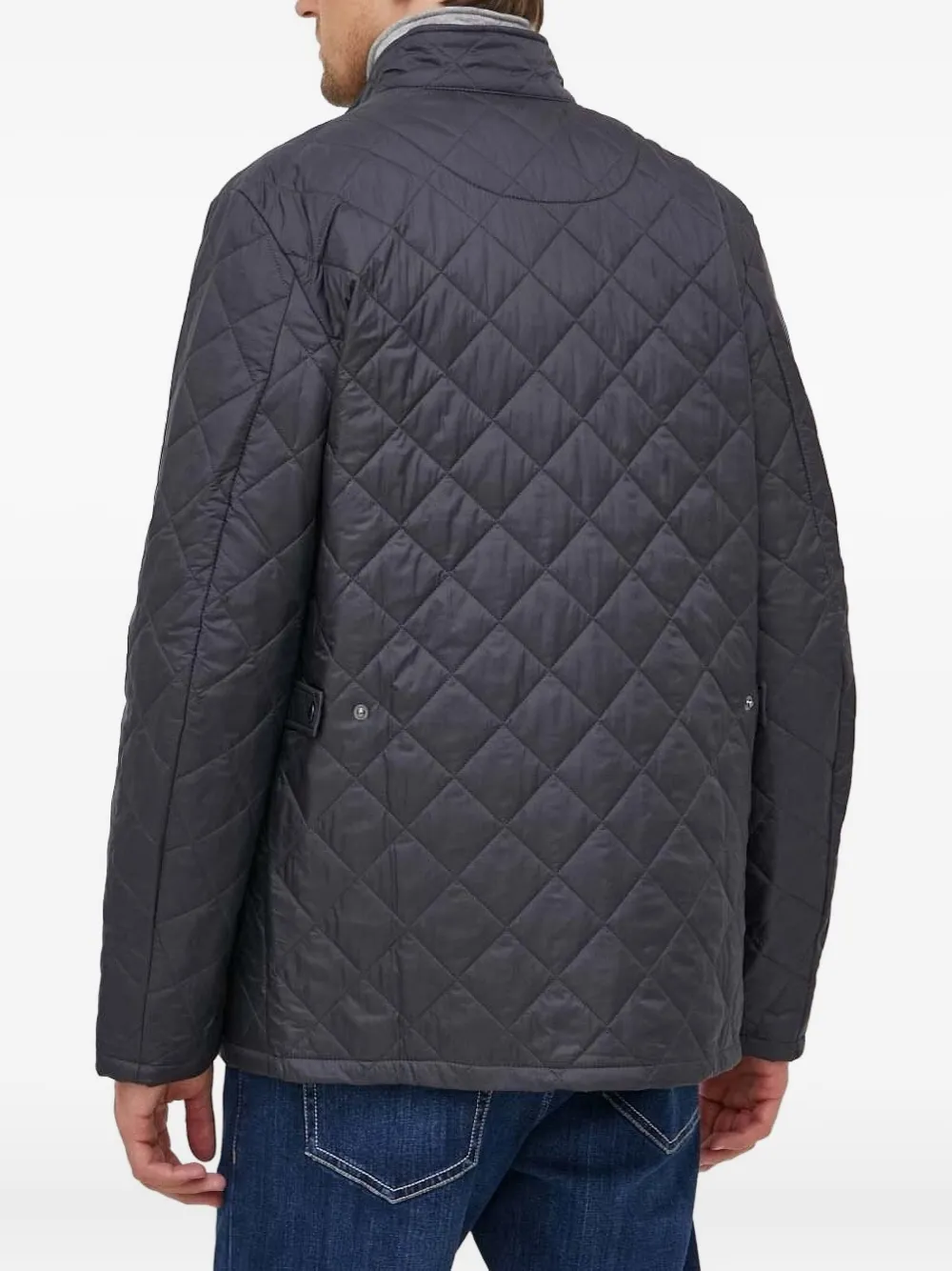 Barbour diamond-quilted padded jacket Grijs