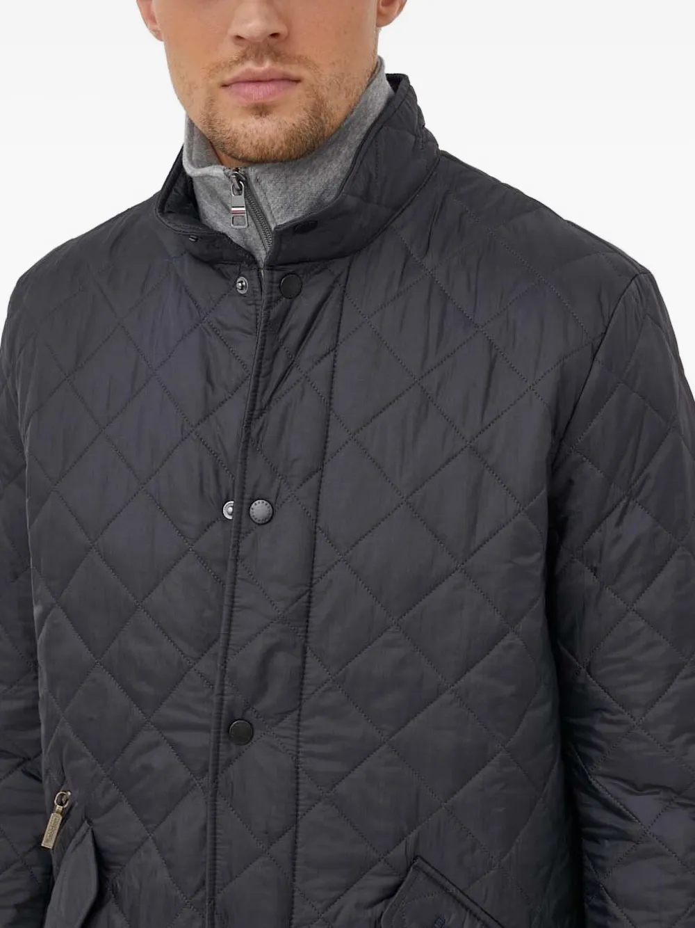 Barbour diamond-quilted padded jacket Grijs
