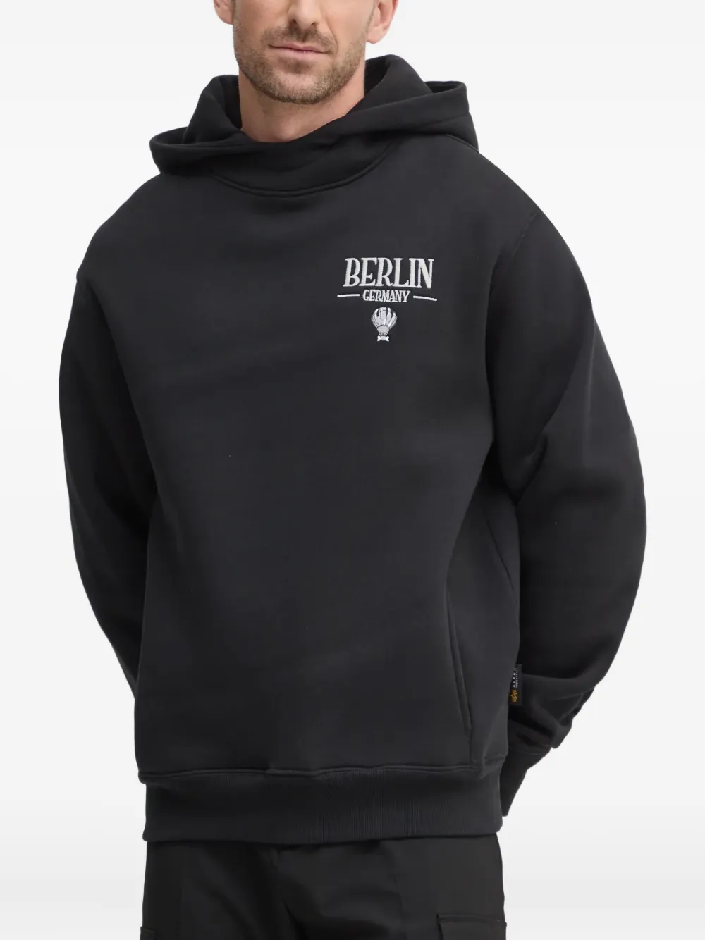Alpha Industries Berlin Candy embroidered hoodie | Black | Image 1