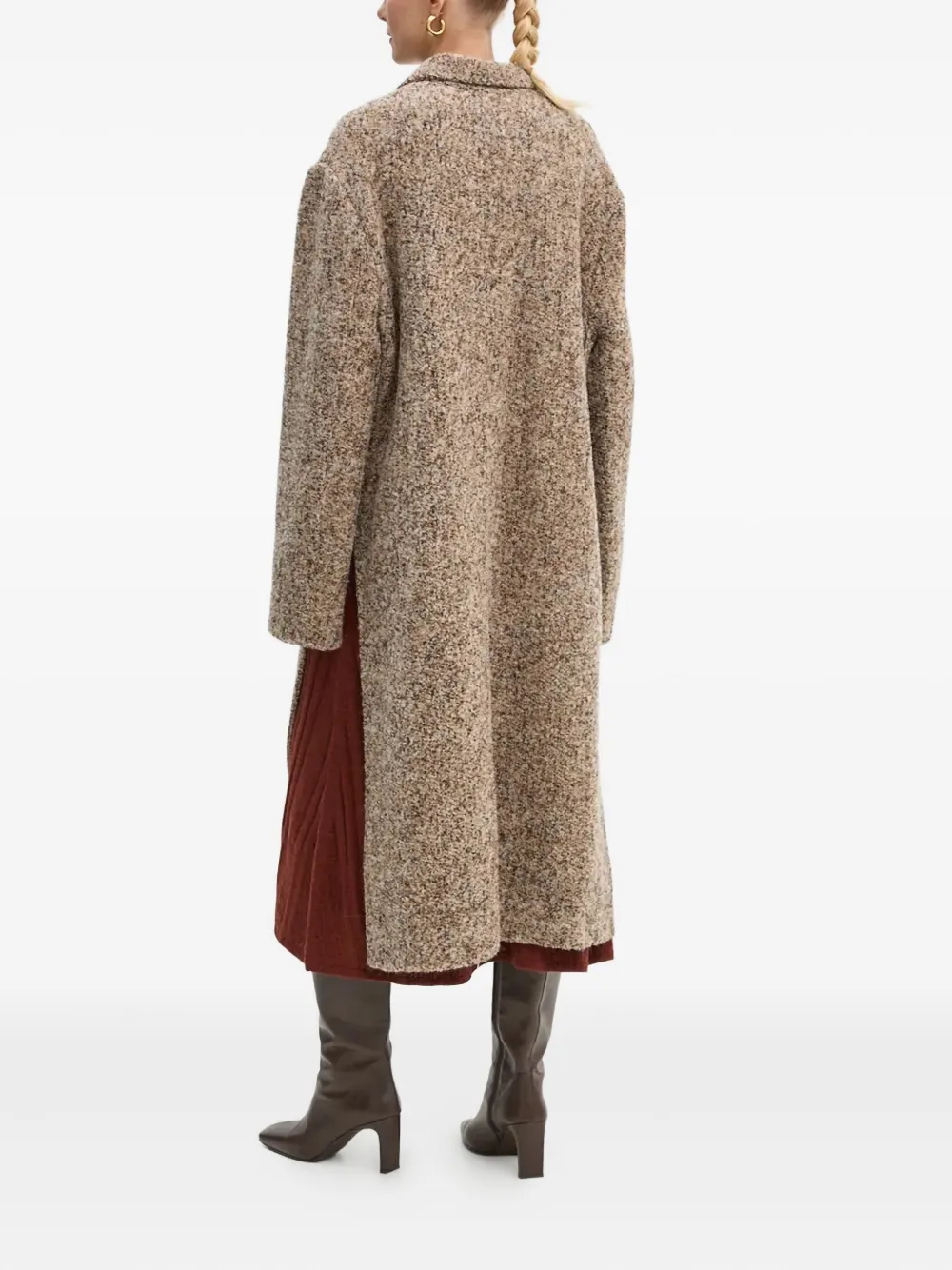 Aeron Speckled Double-breasted Coat In Neutral