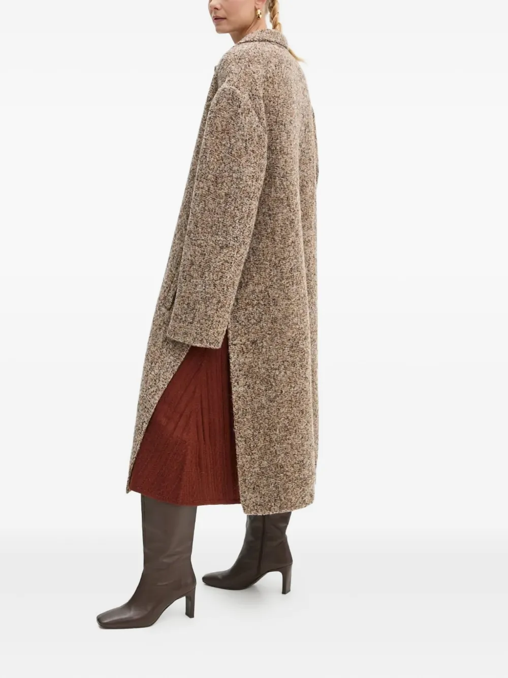 Aeron Speckled Double-breasted Coat In Neutral