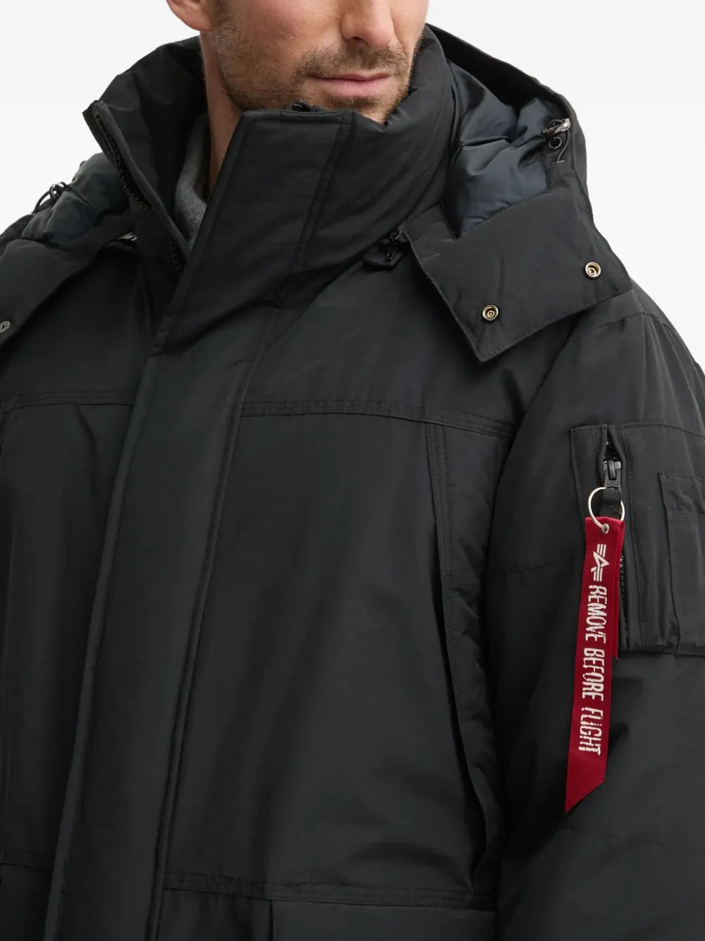 Alpha Industries Padded Hooded Parka In Black