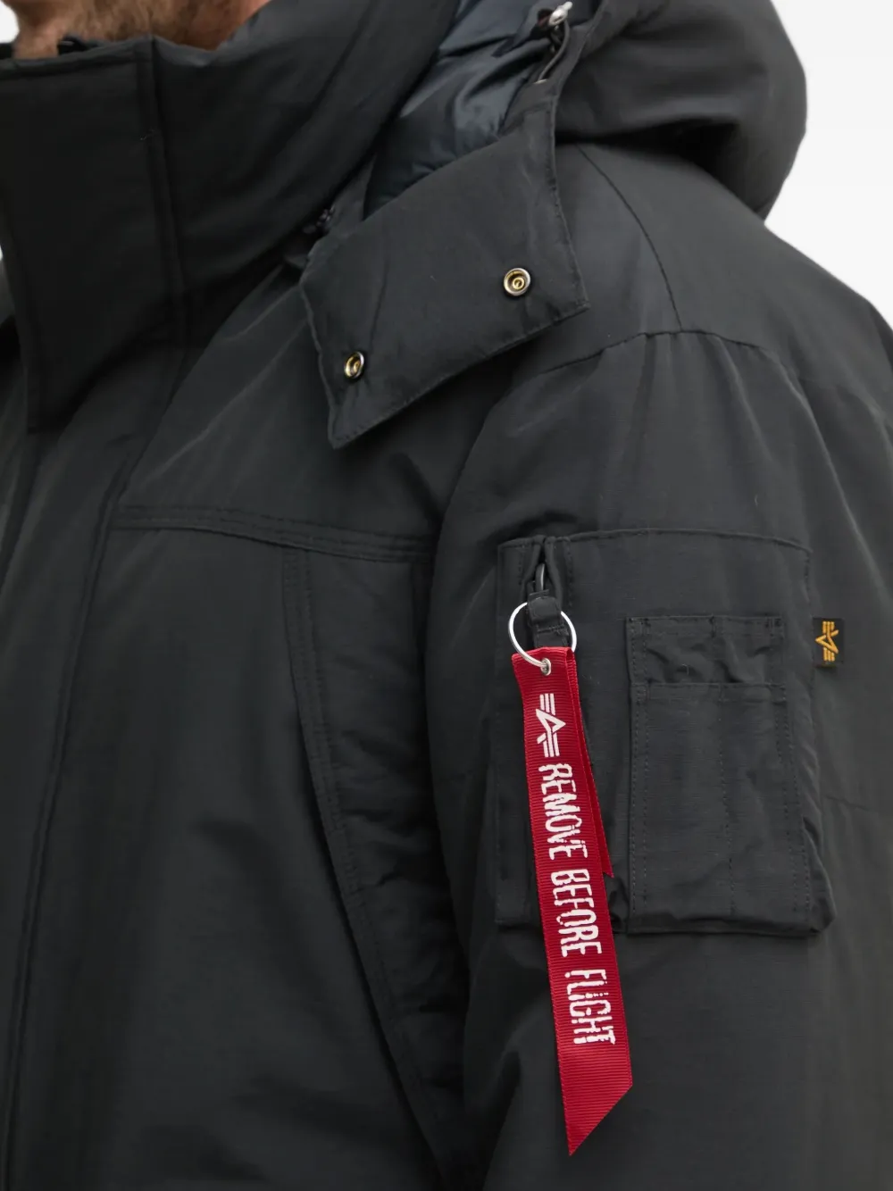 Alpha Industries Padded Hooded Parka In Black