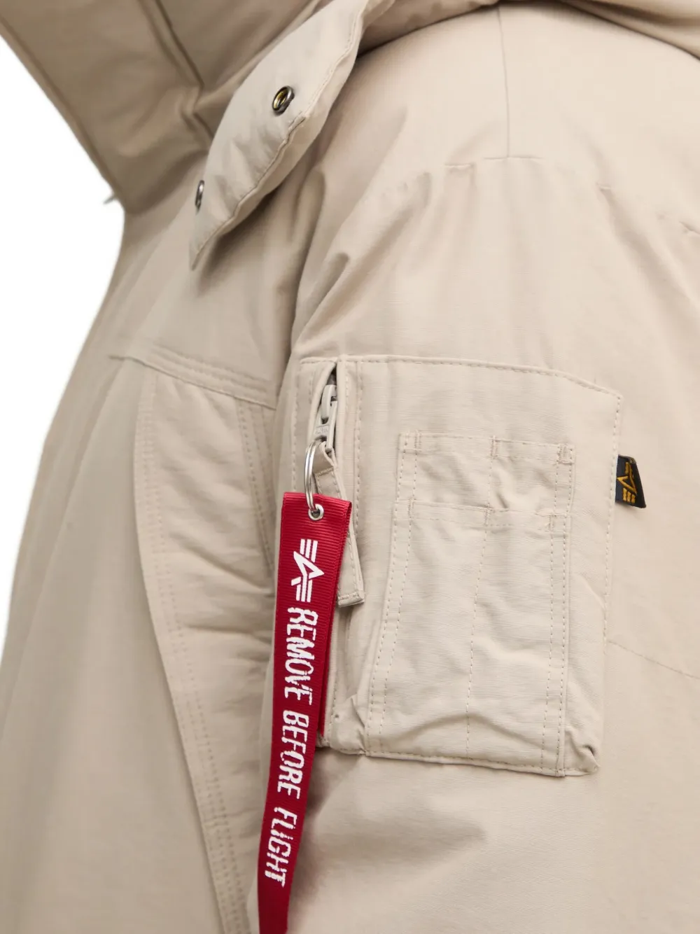 Alpha Industries Hooded Padded Parka In Neutral