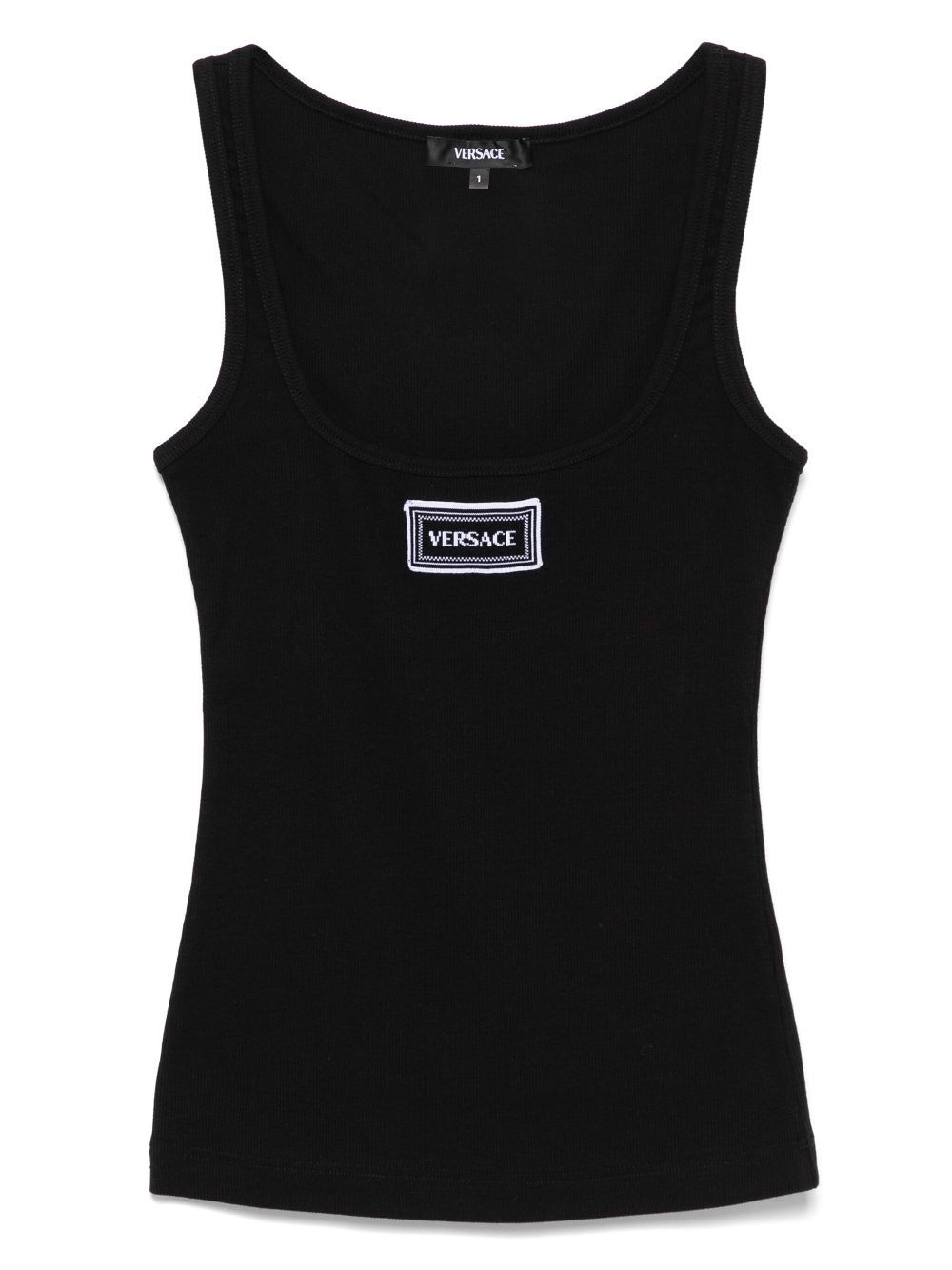 Versace logo-patch tank top - Black