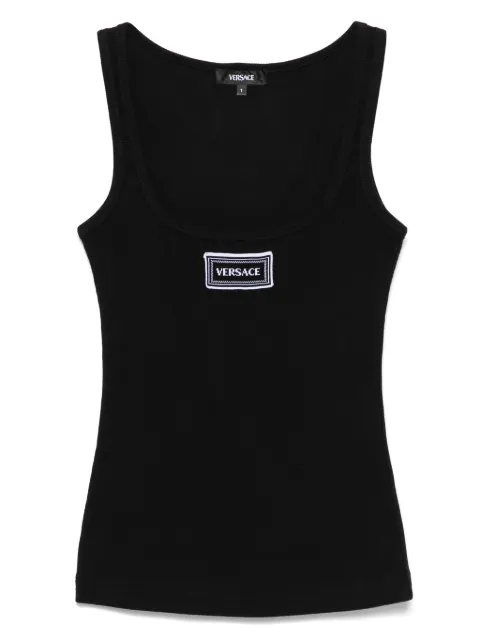 Versace logo-patch tank top