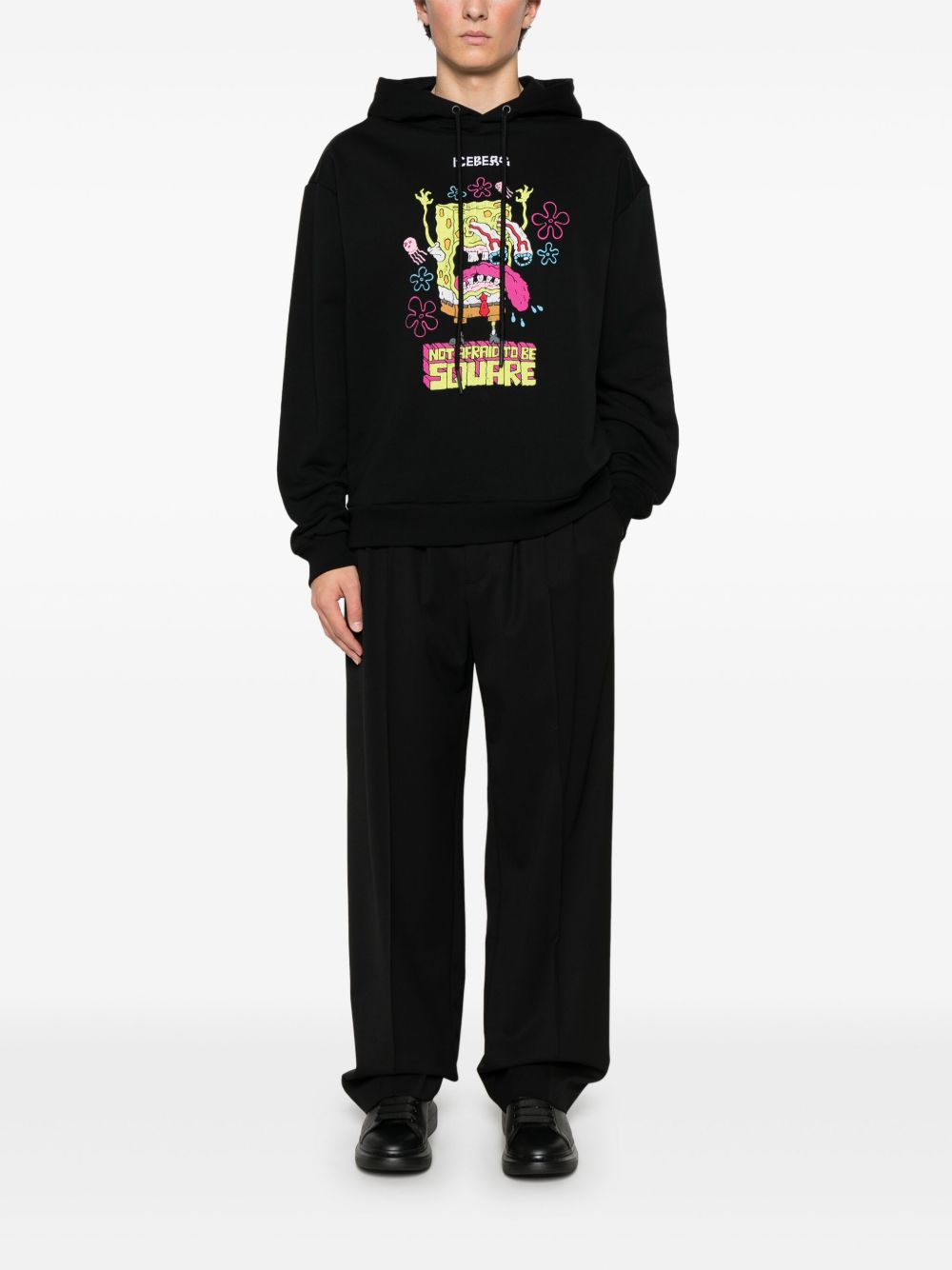 Iceberg Hoodie met print - Zwart