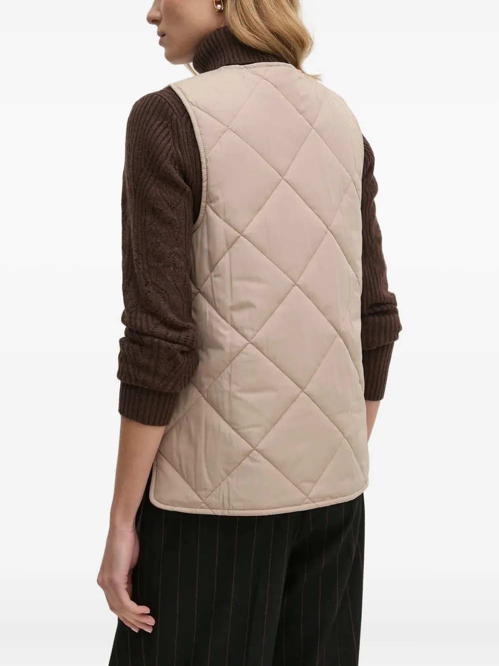 Barbour Quilted Diamond-pattern Vest In Neutral
