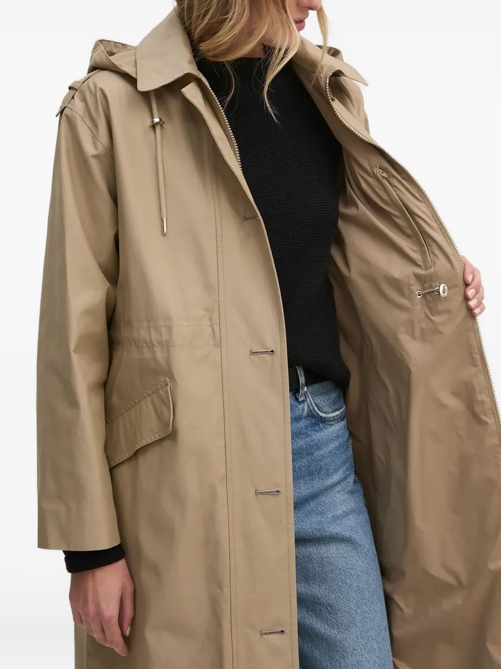 Barbour Jas met capuchon en ritssluiting Beige
