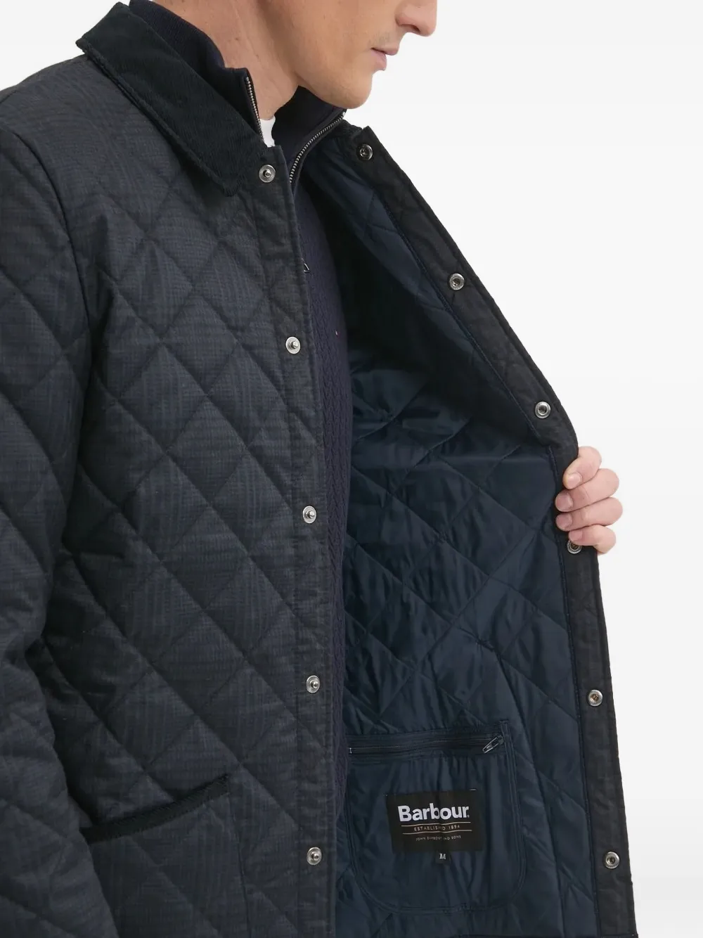 Barbour Diamond-quilted Padded Jacket In Blue