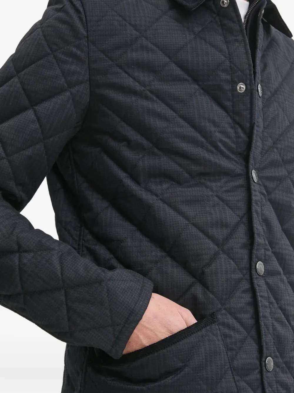 Barbour Diamond-quilted Padded Jacket In Blue