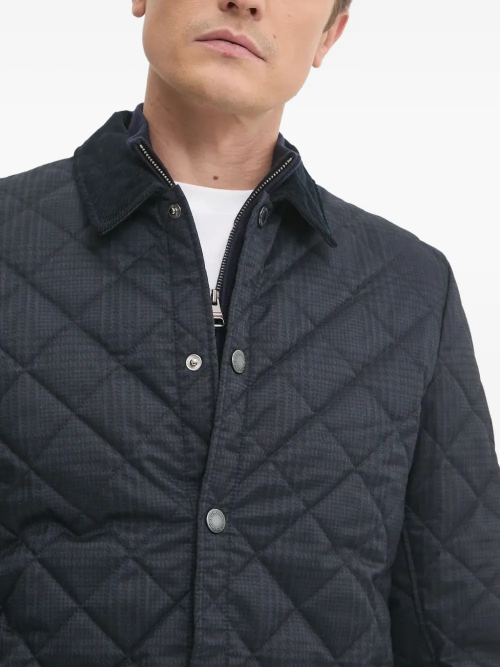 Barbour Diamond-quilted Padded Jacket In Blue