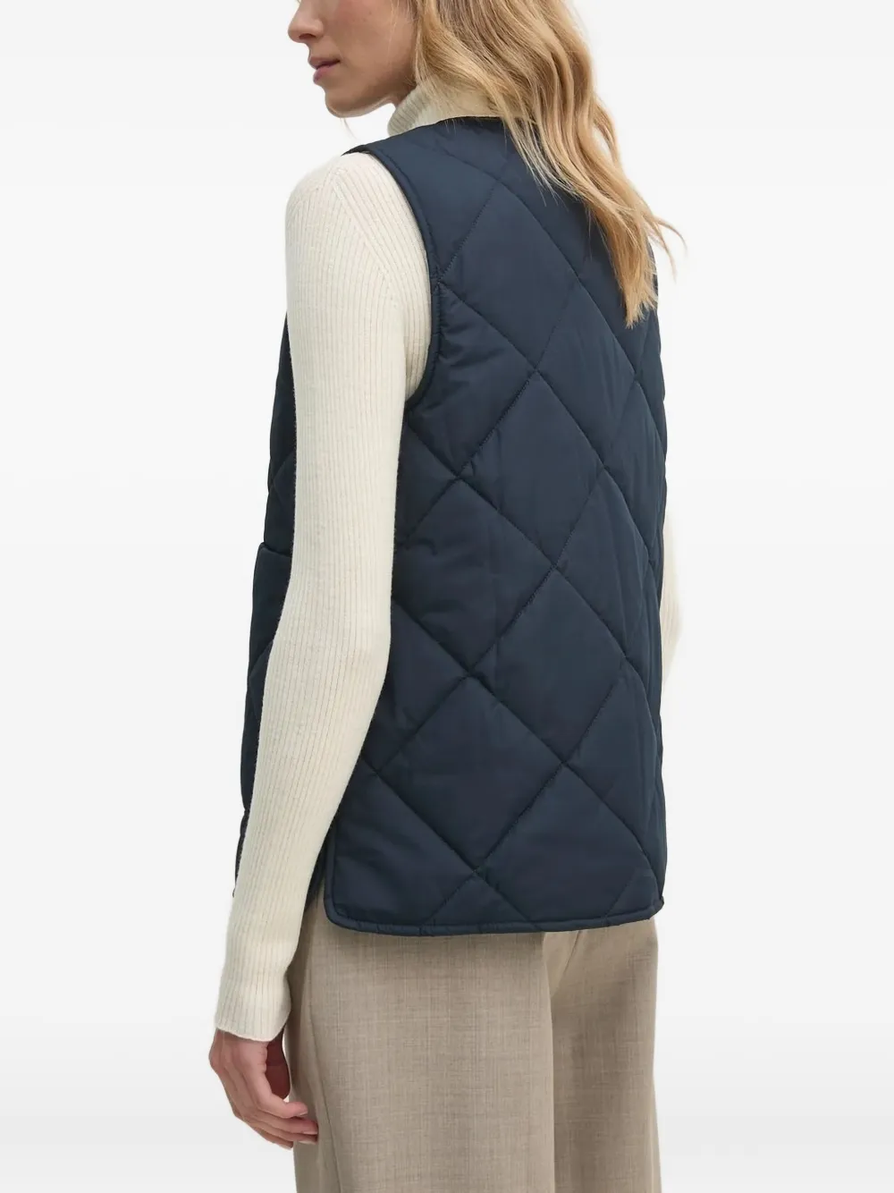 Barbour Gewatteerde top met diamantpatroon Blauw