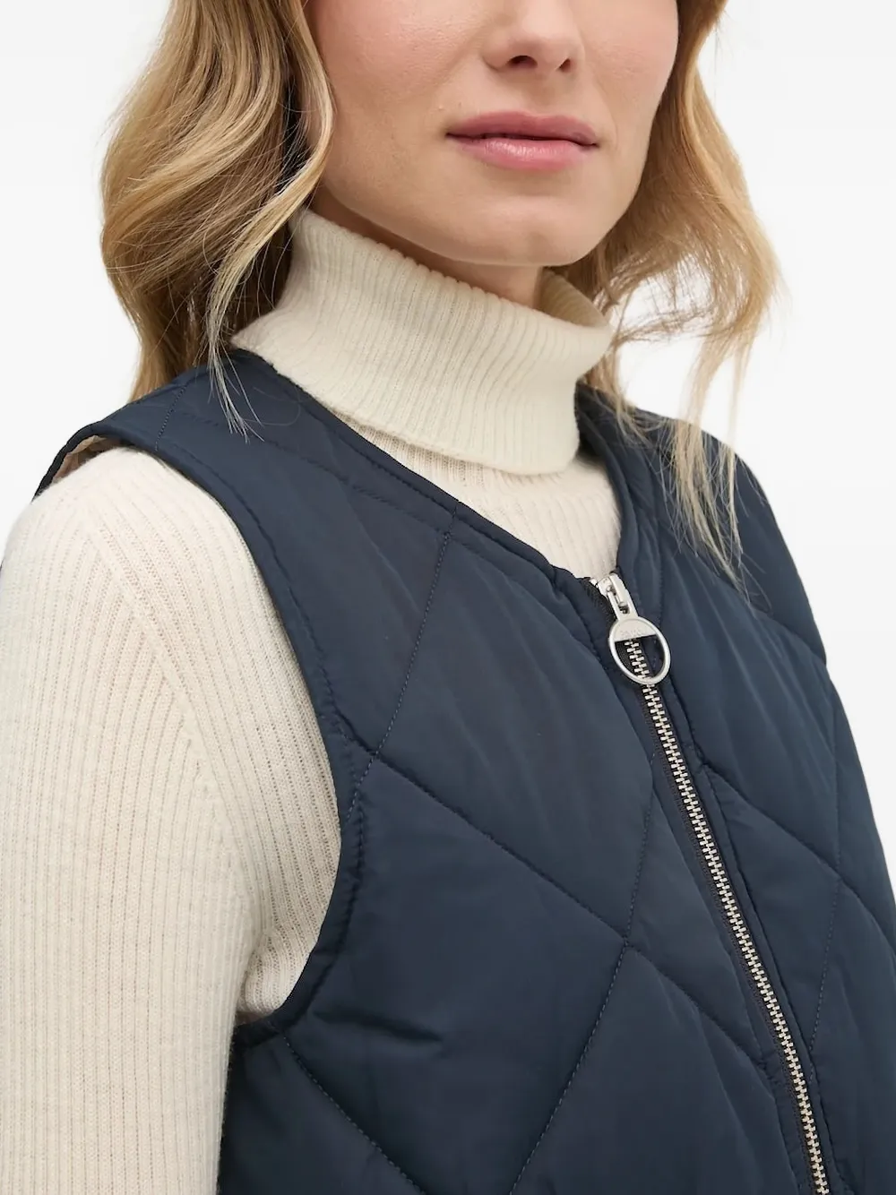 Barbour Gewatteerde top met diamantpatroon Blauw
