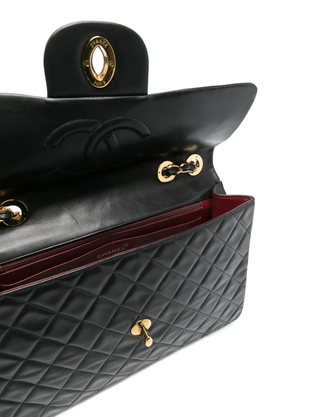 Pre-owned Chanel 1991-1994 Jumbo Flap Bag In Black