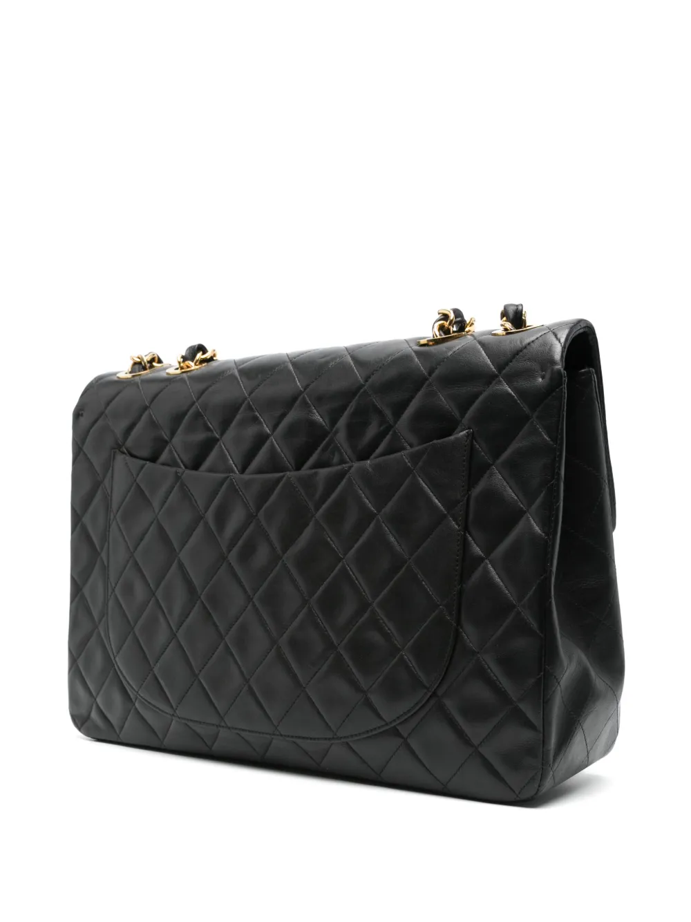 Pre-owned Chanel 1991-1994 Jumbo Flap Bag In Black