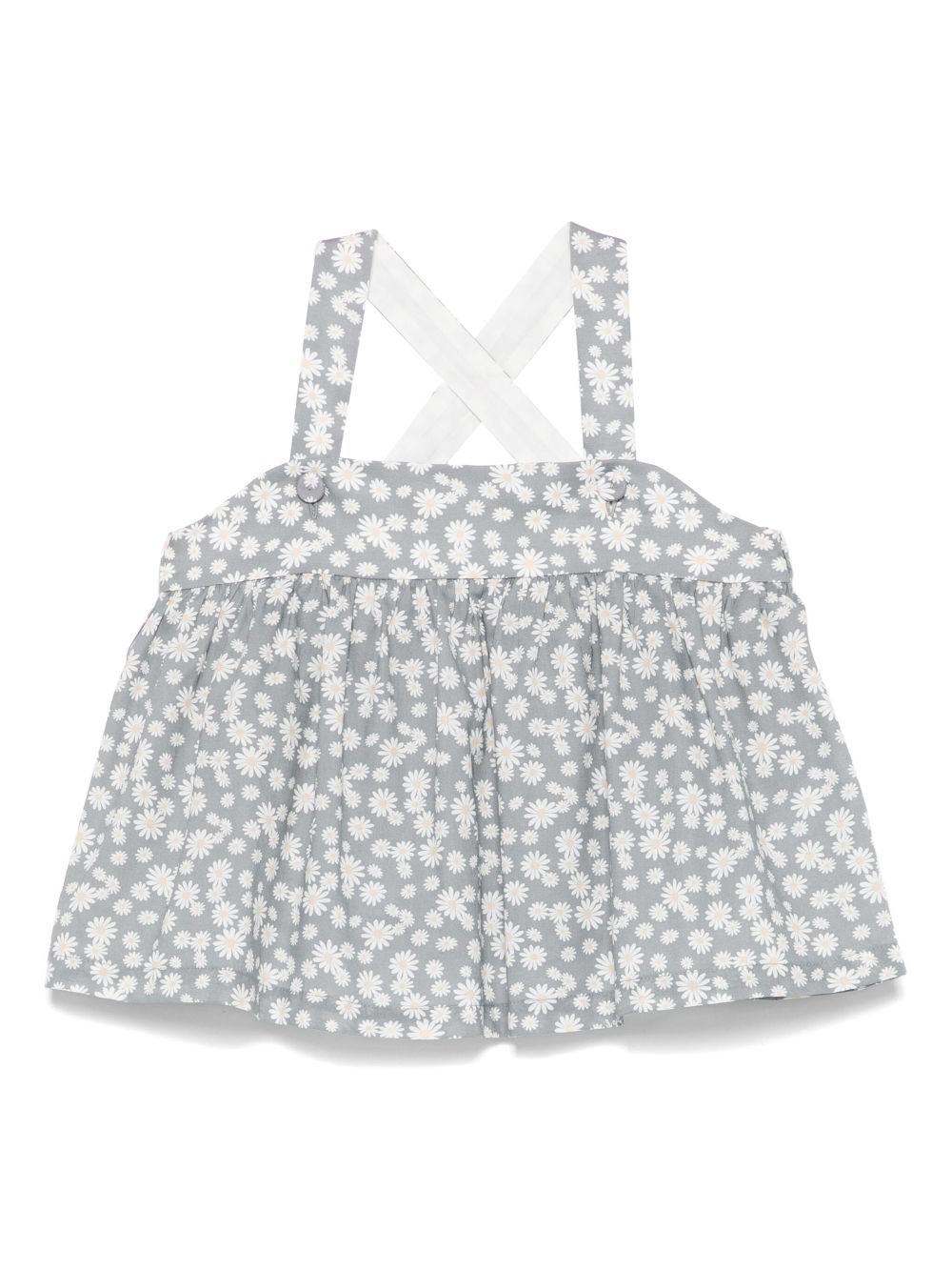 Il Gufo floral-print cotton top - Grey