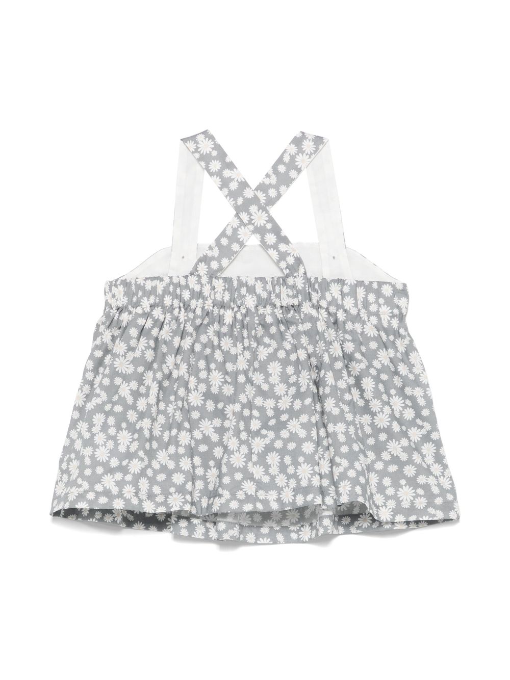 Il Gufo floral-print cotton top - Grey