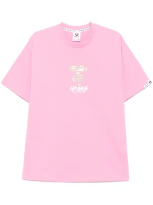 AAPE BY *A BATHING APE® Moonface Logo Short Sleeve Tee | Pink