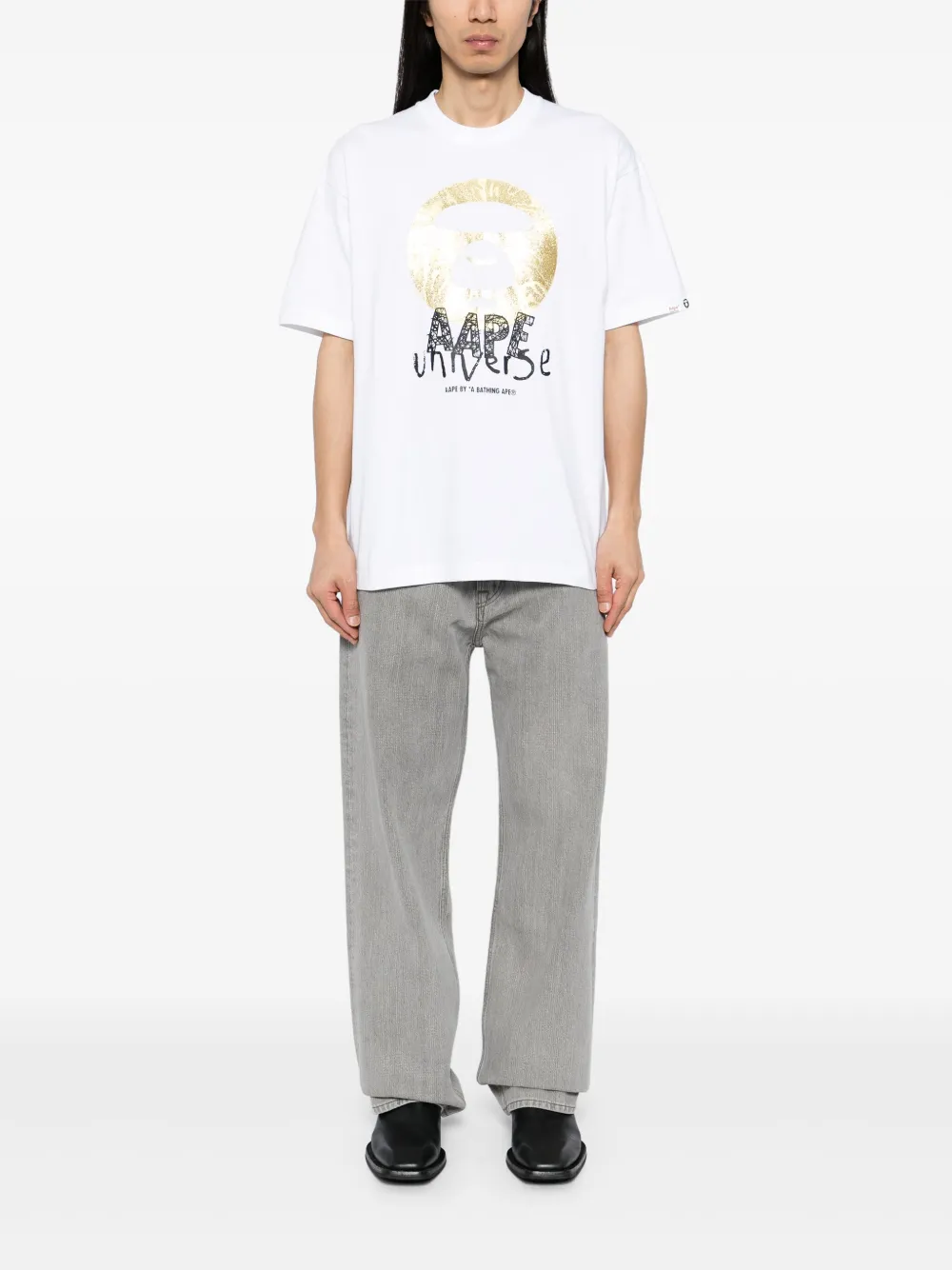 AAPE BY *A BATHING APE® T-shirt met logoprint - Wit