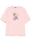 We11done Jeff monster drawing T-shirt - Pink