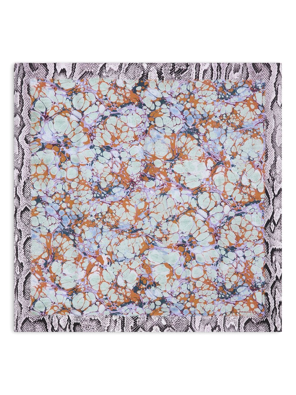 DRIES VAN NOTEN abstract-print silk scarf - Purple