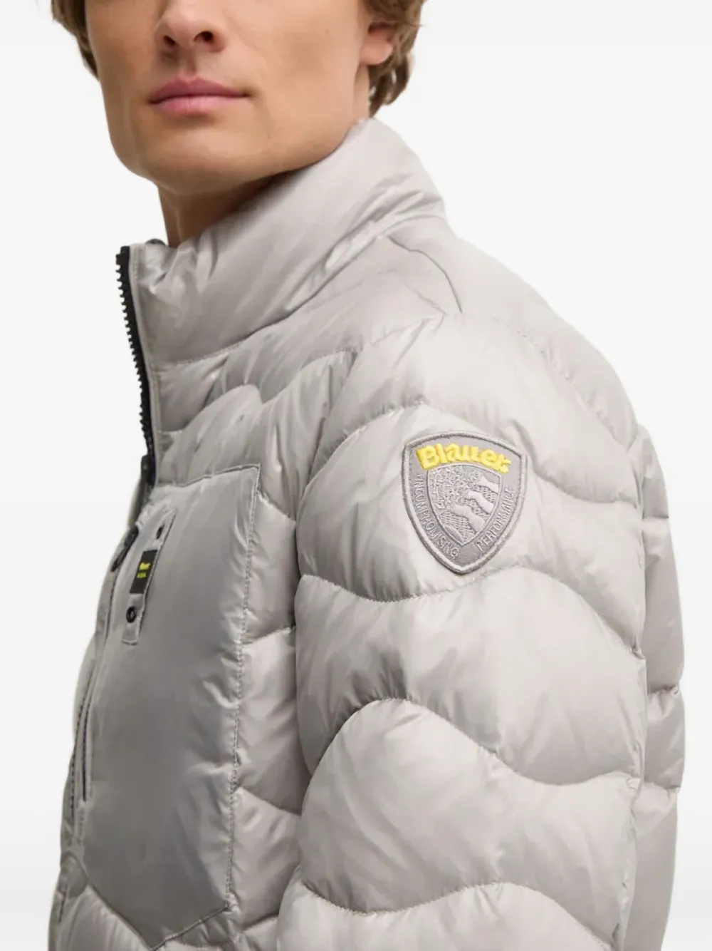 Blauer Quilted Padded Jacket In Gray