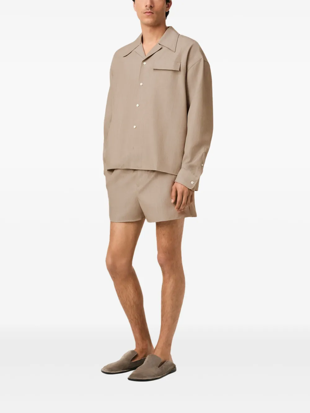 AMI Paris Overhemd met kraag Beige