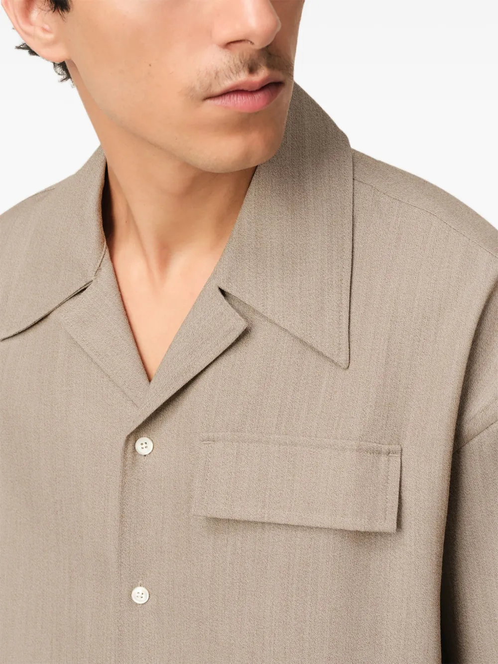 AMI Paris Overhemd met kraag Beige