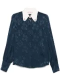 Valentino Garavani floral-jacquard shirt - Blue
