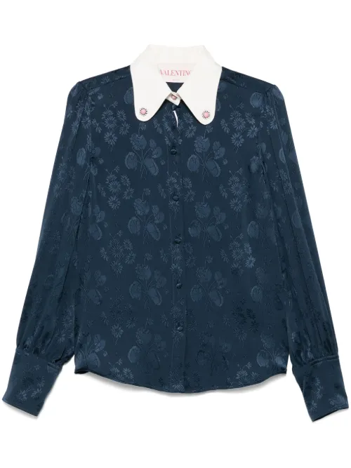Chemise à fleurs en jacquard - Valentino Garavani - Modalova