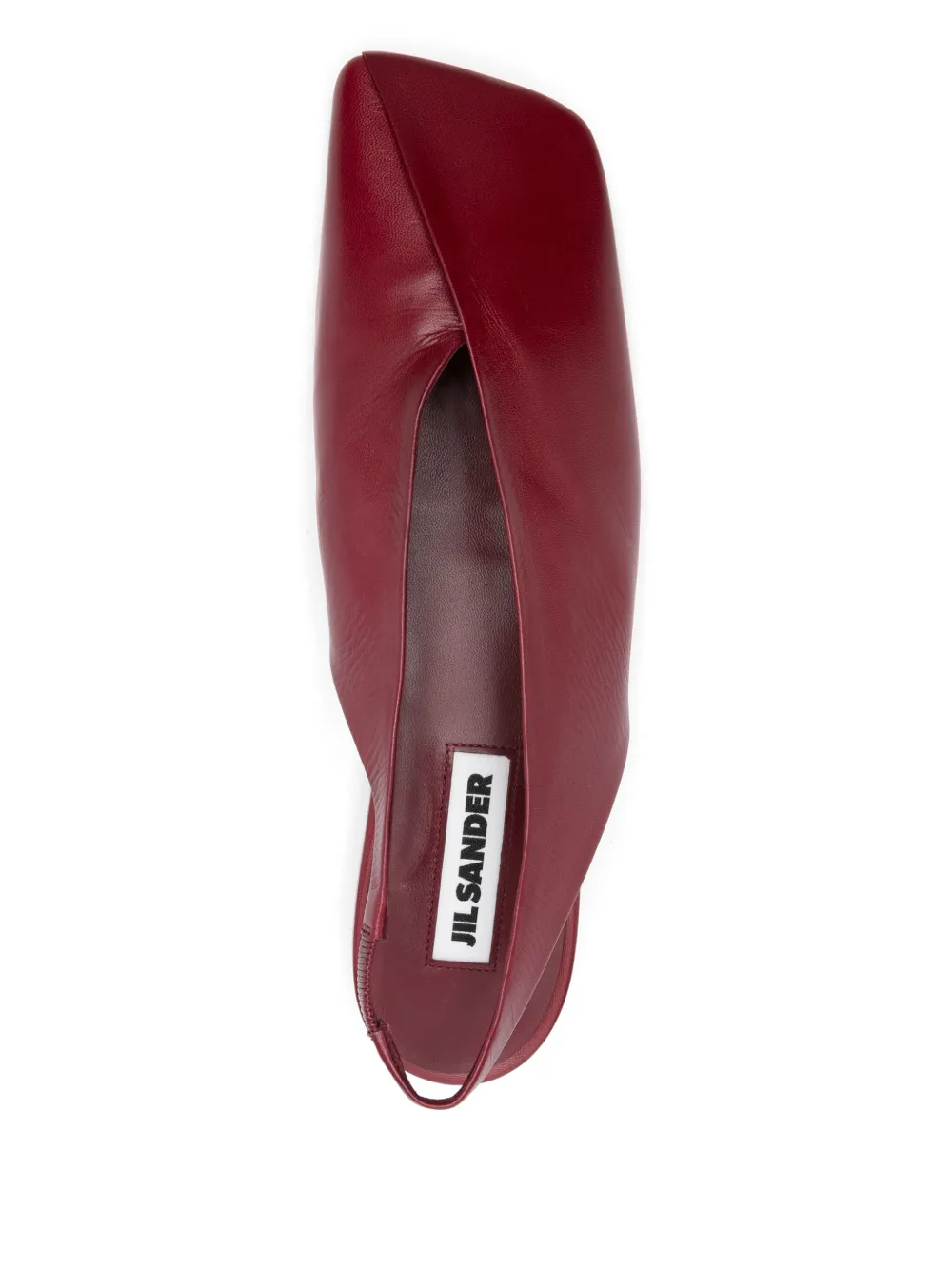 Jil Sander leather ballet flats Red