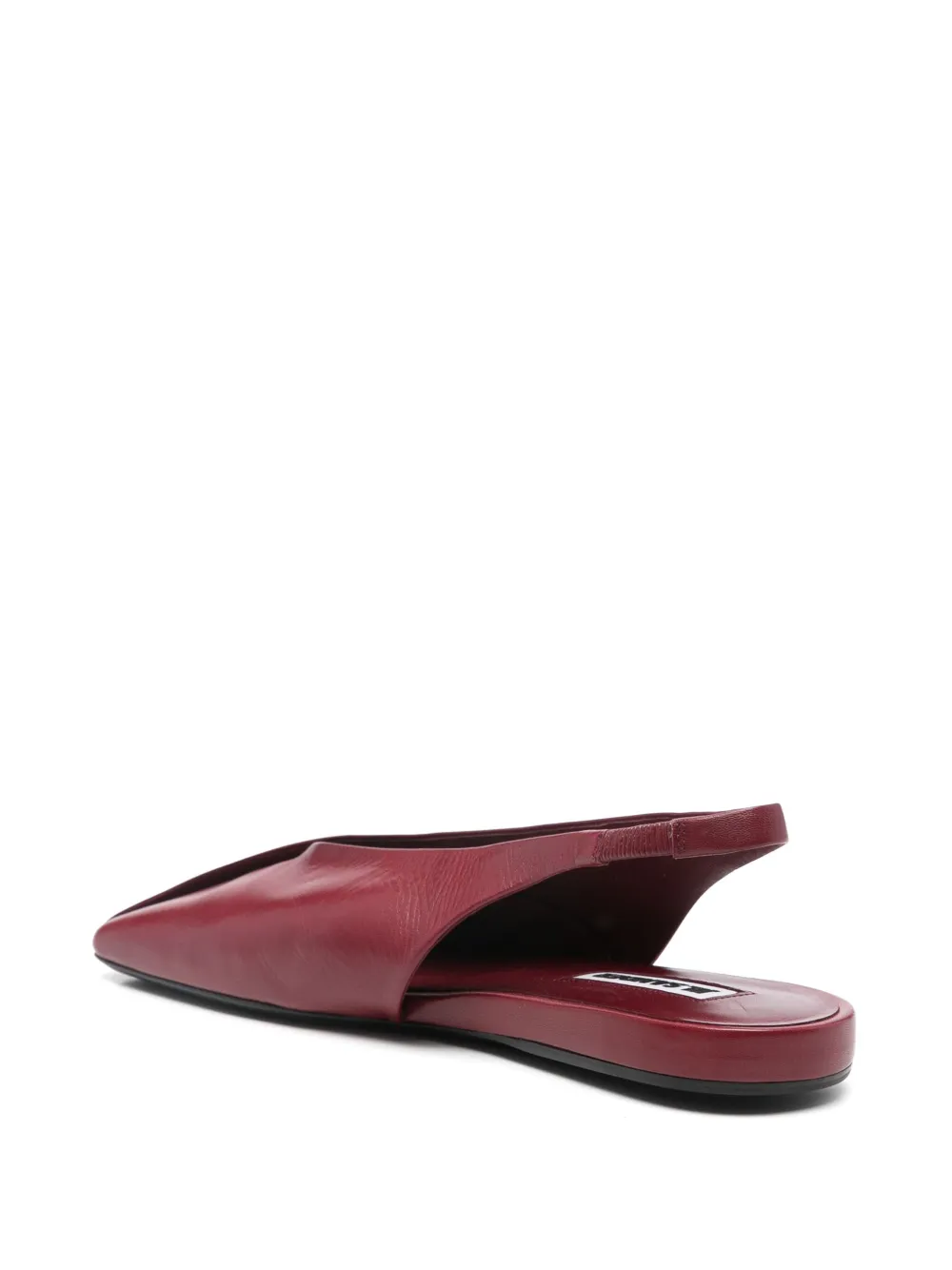 Jil Sander leather ballet flats Red