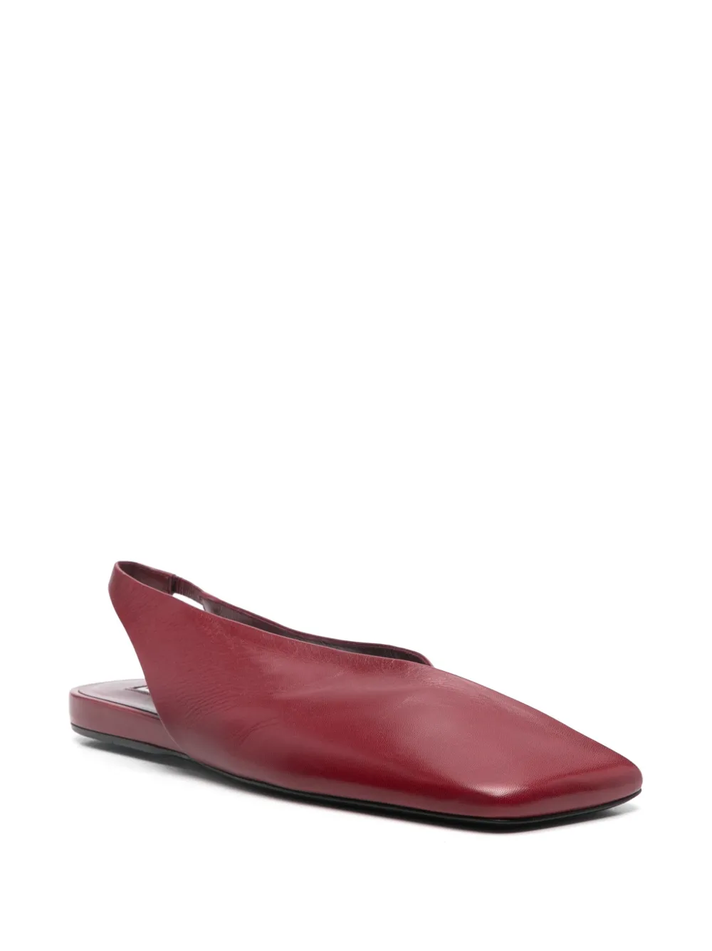 Jil Sander Leren ballerina's - Rood