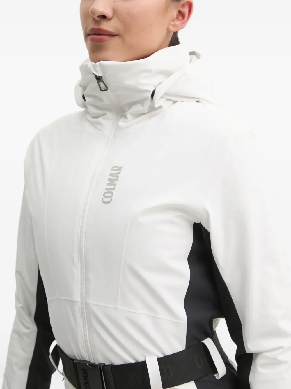 Colmar Hooded Belted Ski Suit In White