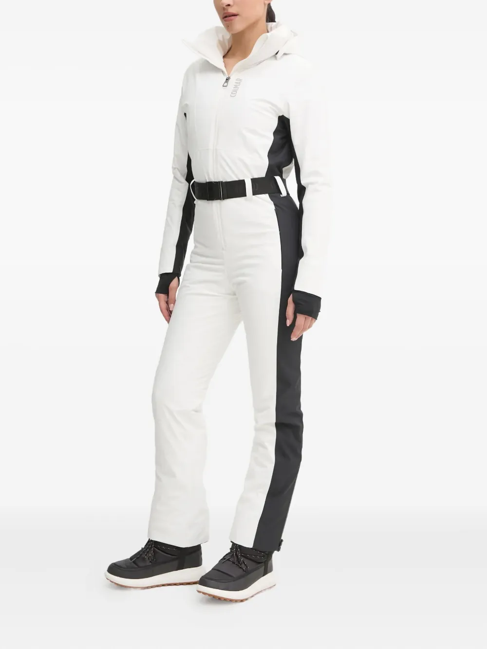 Colmar Hooded Belted Ski Suit In White