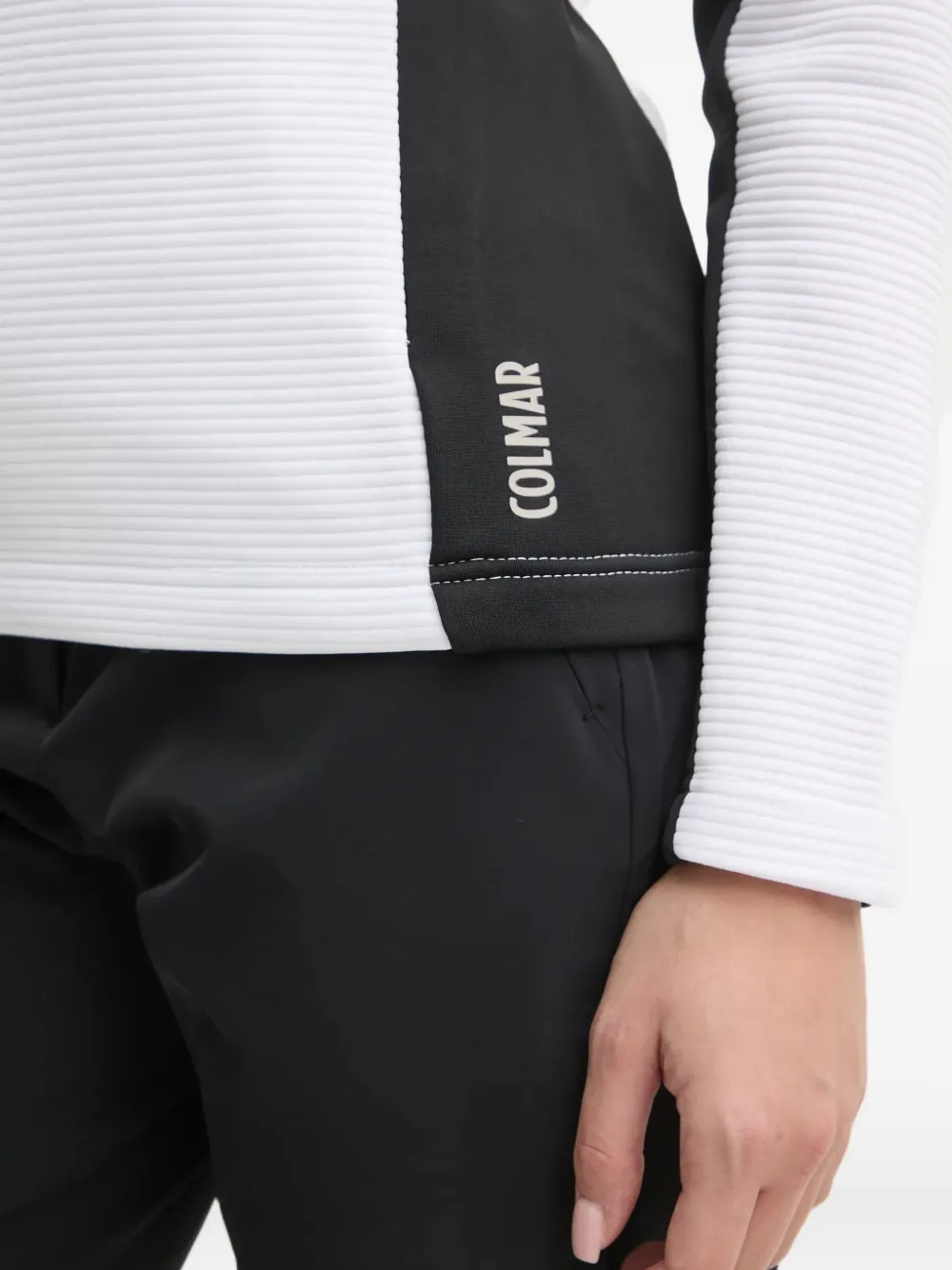 Colmar Zip Textured Ski Sweatshirt In White