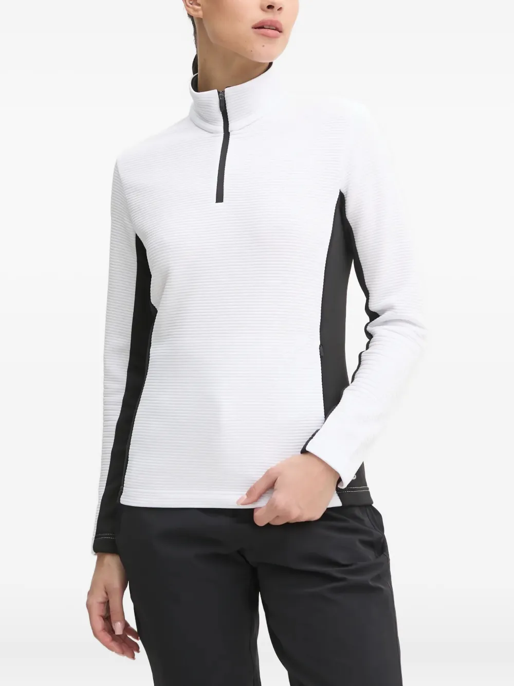 Colmar Zip Textured Ski Sweatshirt In White