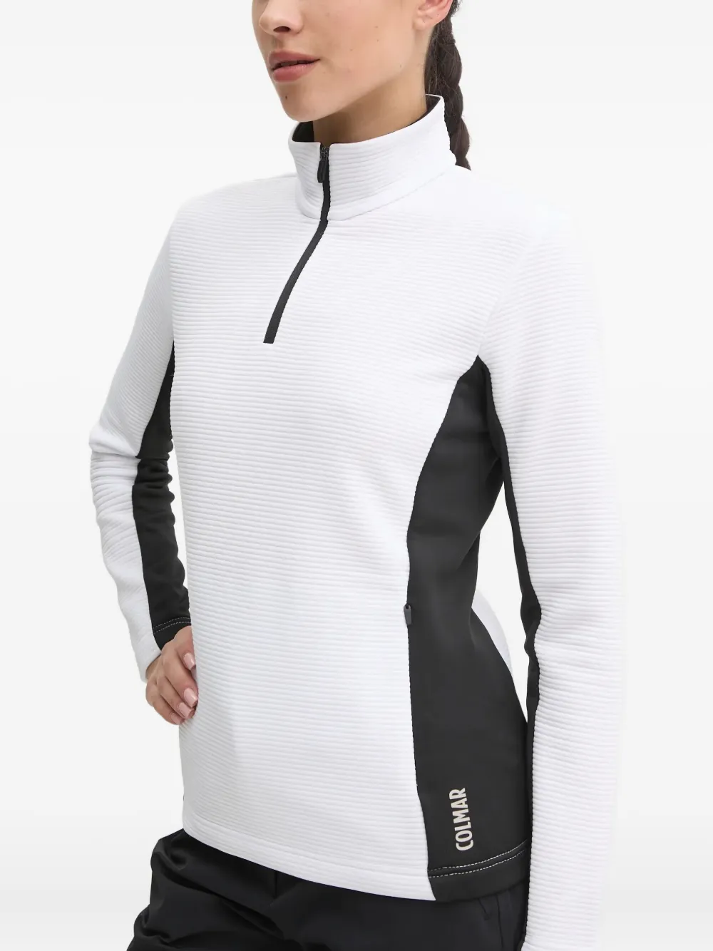 Colmar Zip Textured Ski Sweatshirt In White