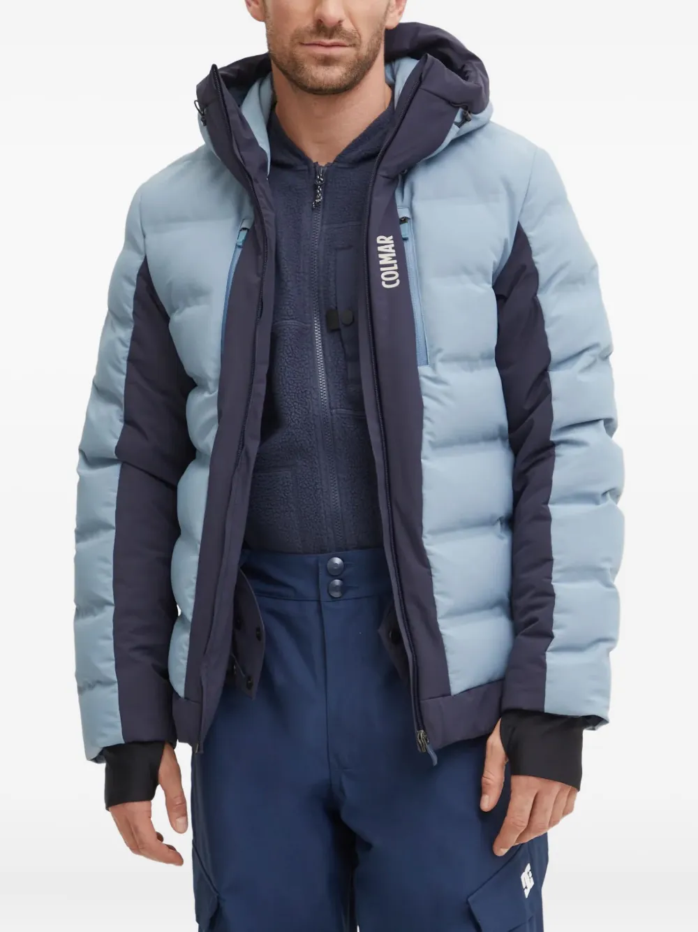 Colmar hooded panelled ski jacket | Blue | Image 1