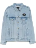 We11done logo-patch denim jacket - Blue