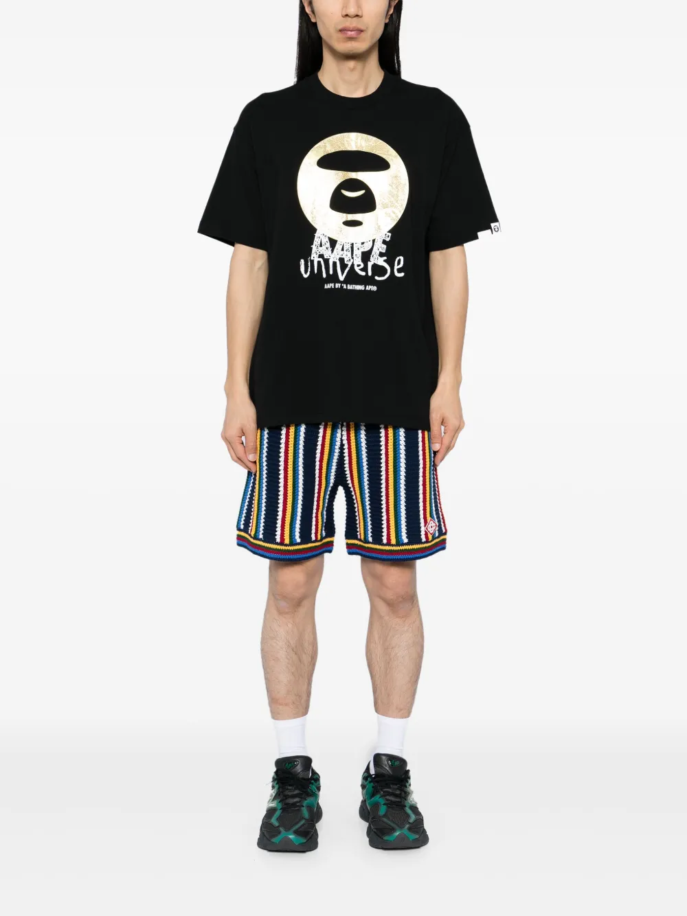 AAPE BY *A BATHING APE® T-shirt met logoprint - Zwart