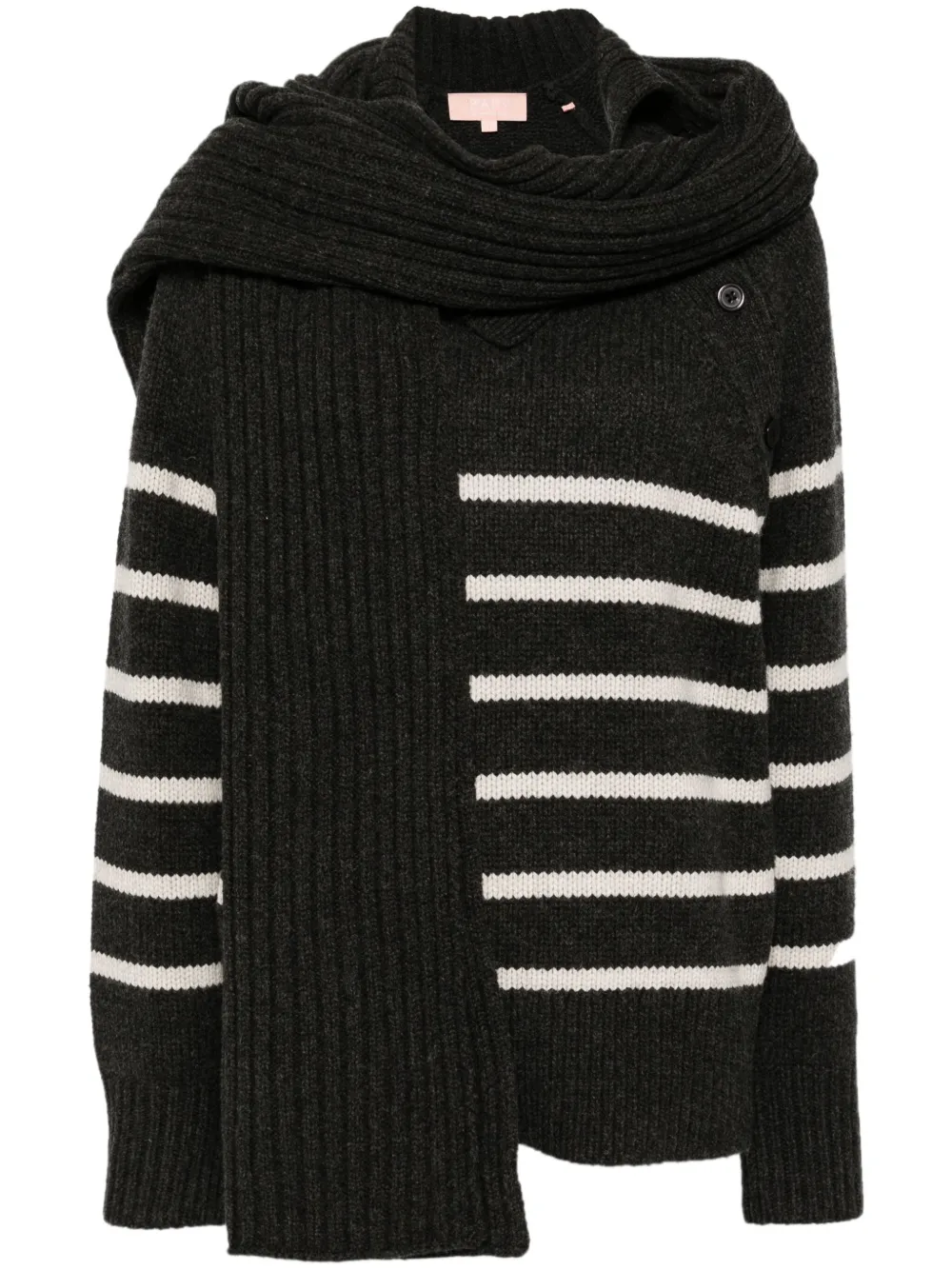 striped jumper with scarf