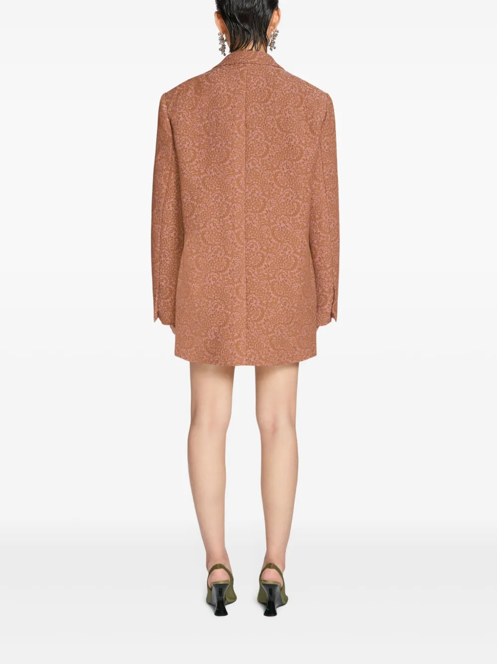 DRIES VAN NOTEN Oversized blazer met jacquard Oranje