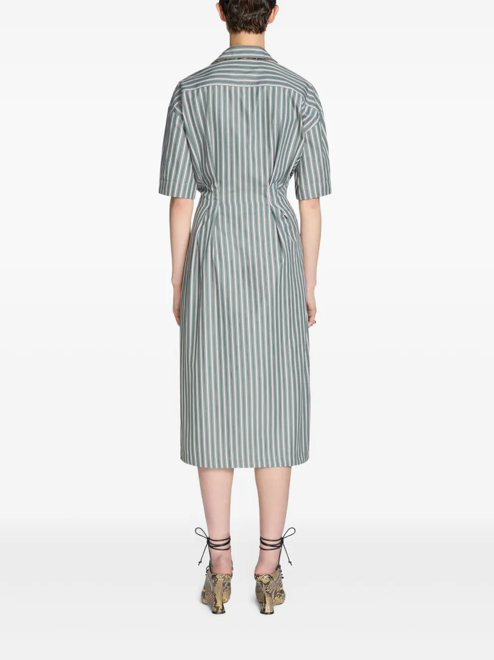 DRIES VAN NOTEN Gestreepte jurk Groen